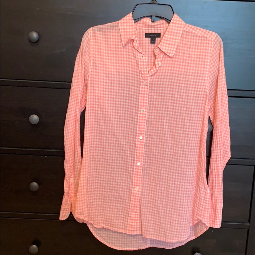 J Crew gingham button up